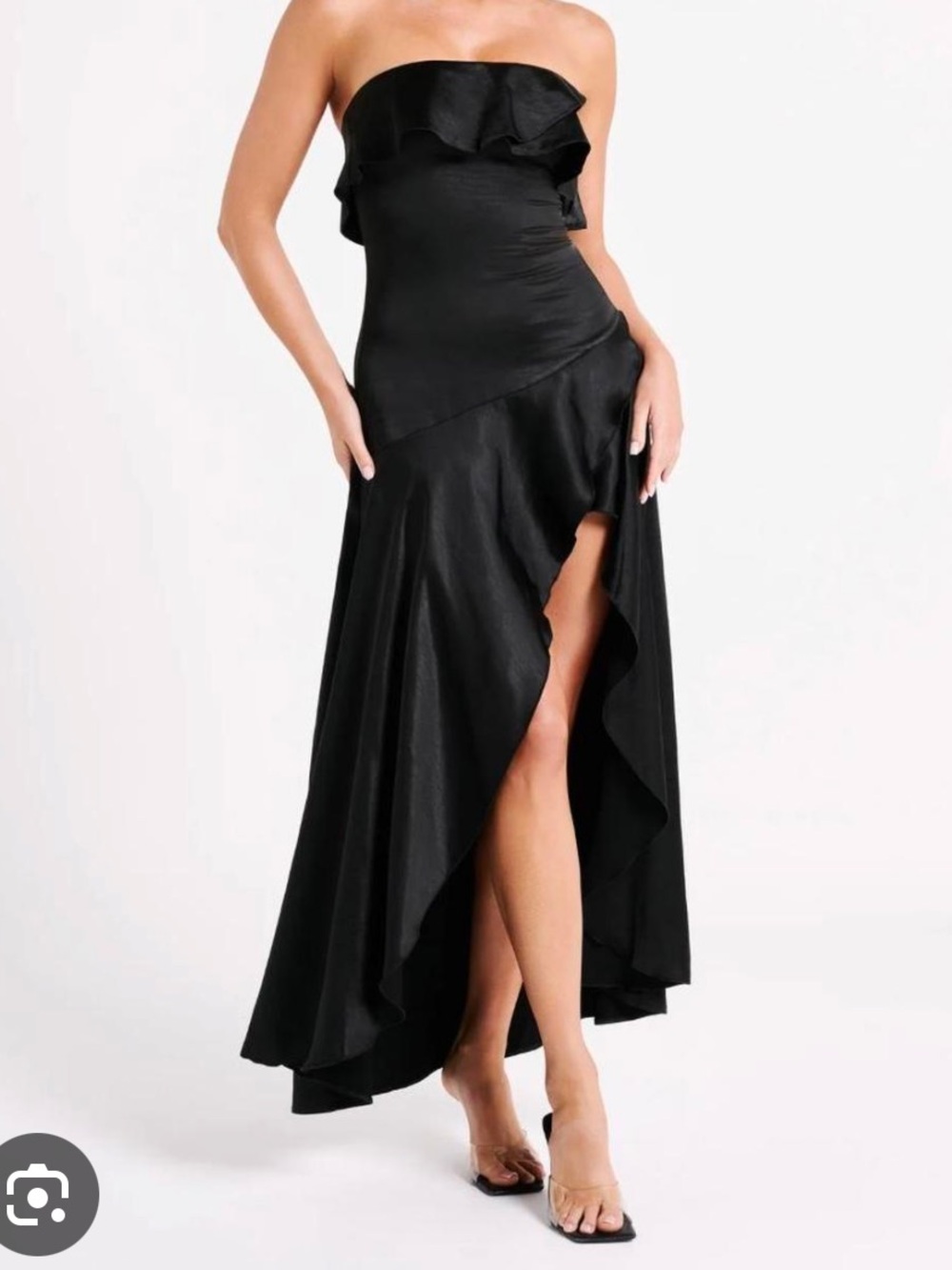 Meshki Sulianna Strapless Ruffle Midi Dress